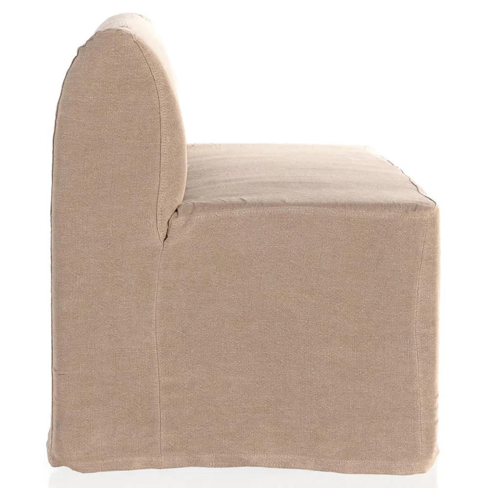 Marin Slipcovered Dining Bench - Beige, Linen