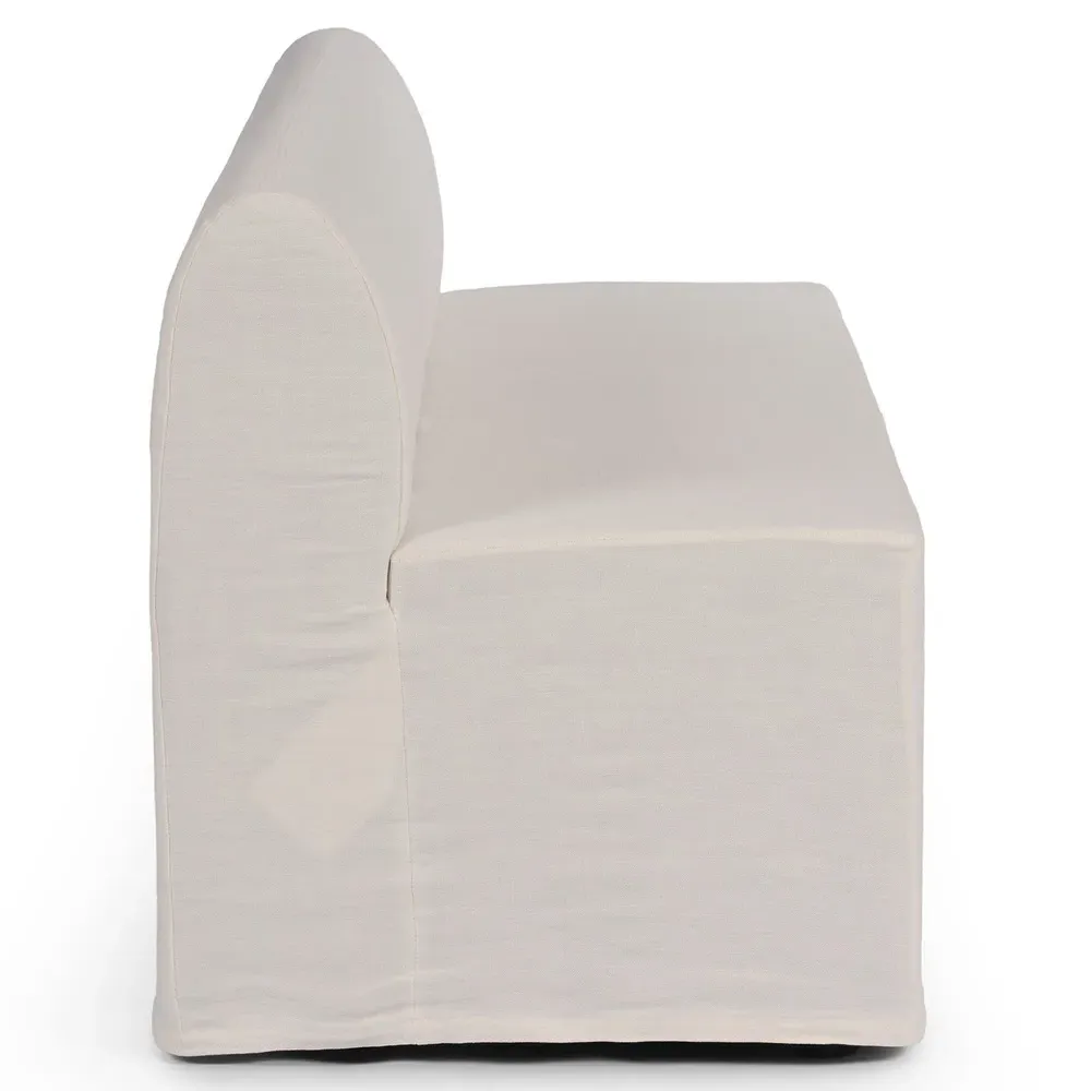 Marin Slipcovered Dining Bench - Cream, Linen