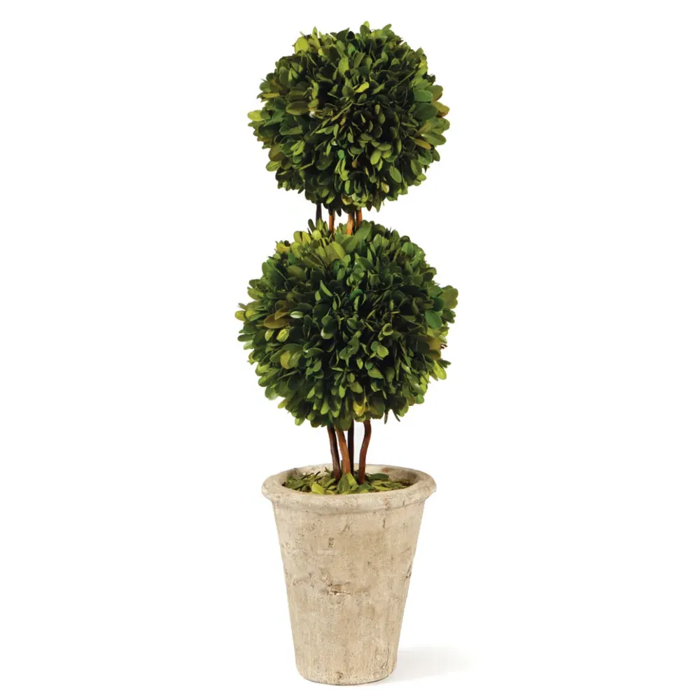 Marin Small Double Sphere Topiary - Green, Boxwood image