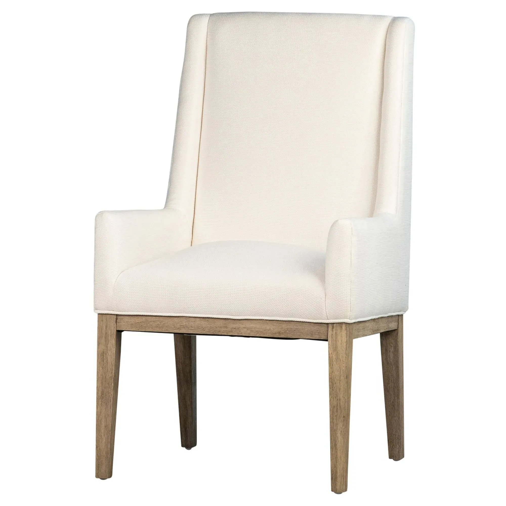 Marina Dining Arm Chair - Off White, Rubber Wood