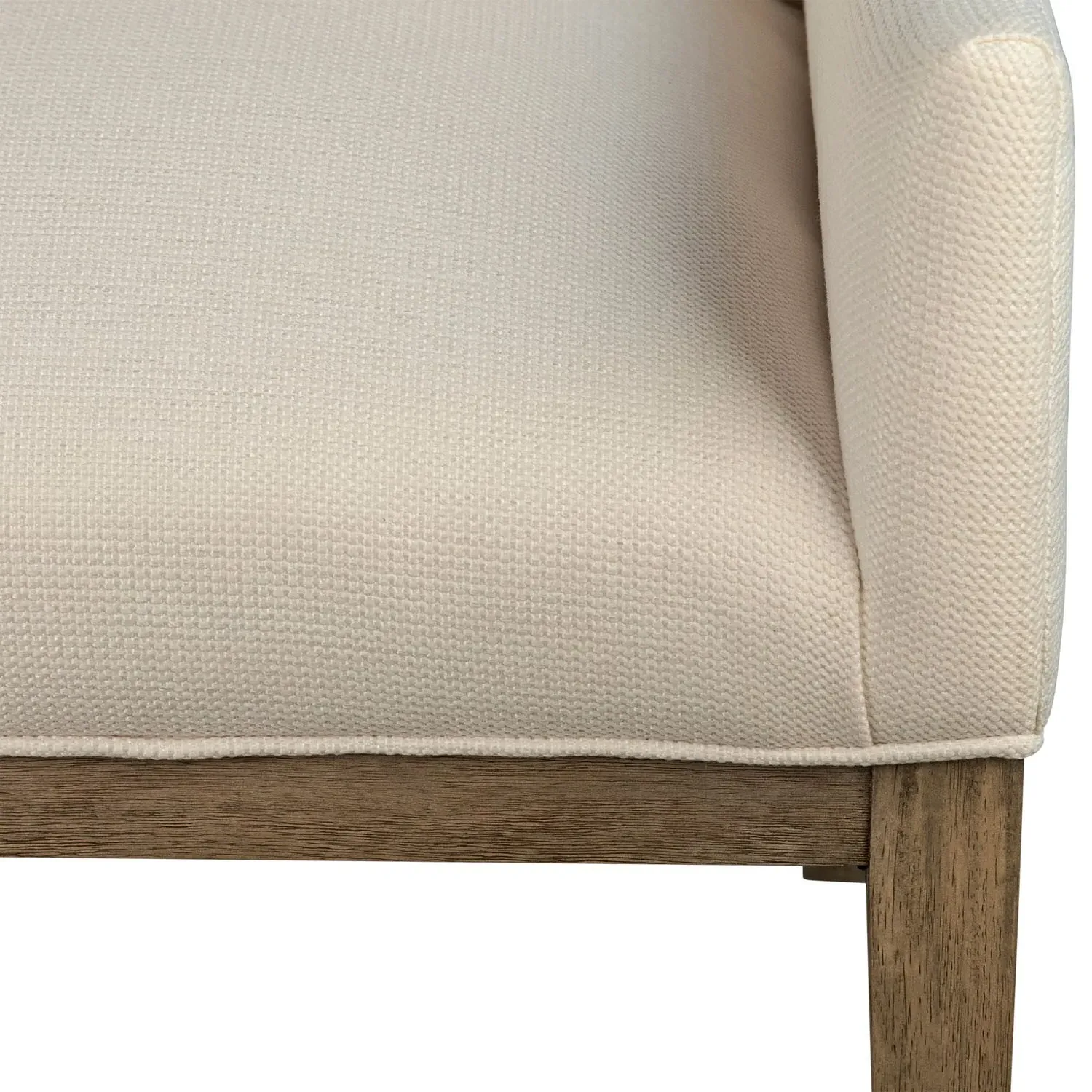 Marina Dining Arm Chair - Off White, Rubber Wood
