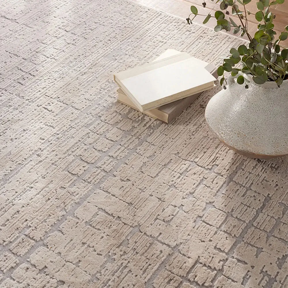 Marinett Abstract Patterned Rug Sample - Beige