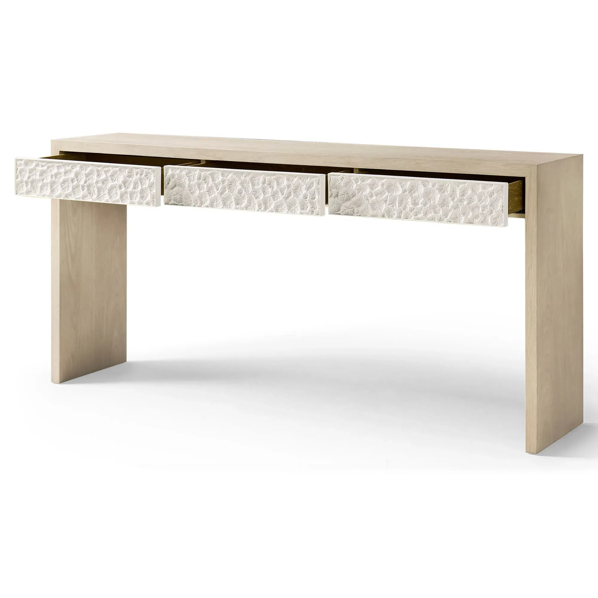 Maris Coral Patterned Console Table - White, Oak