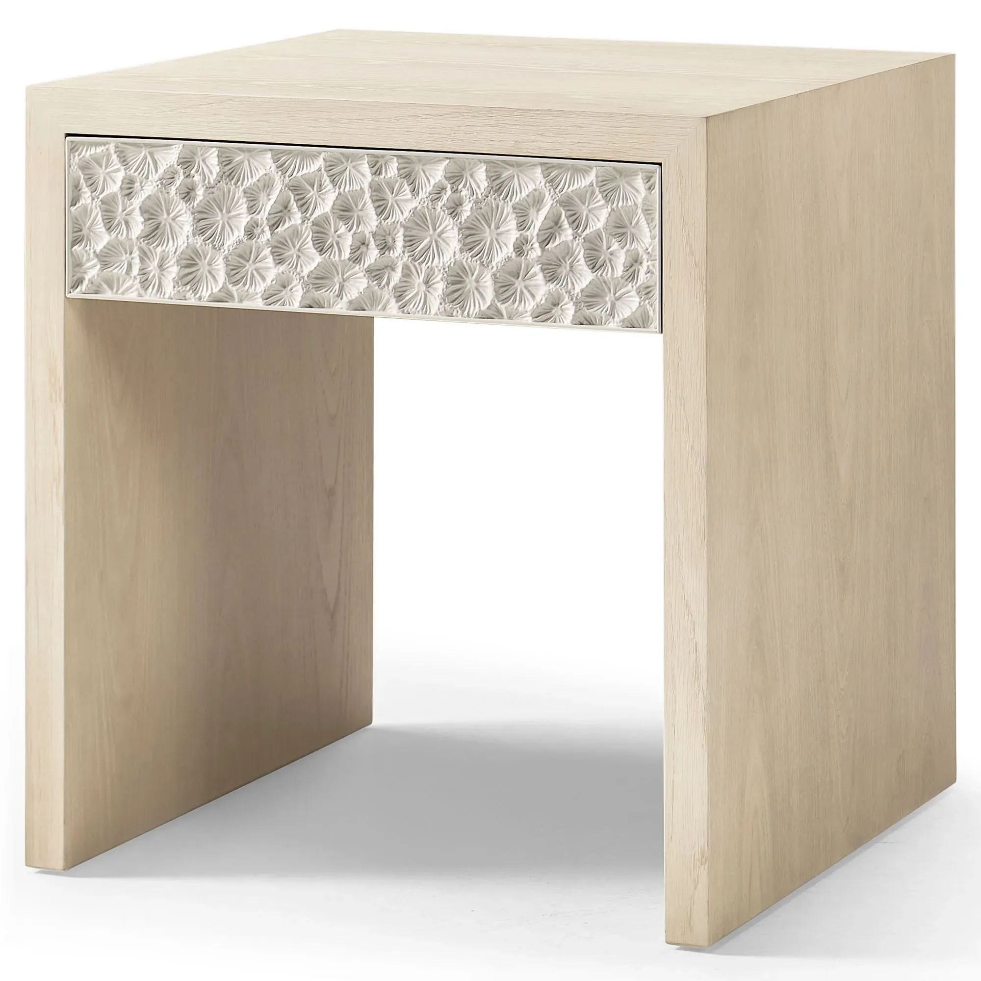 Maris Coral Patterned End Table - White, Oak