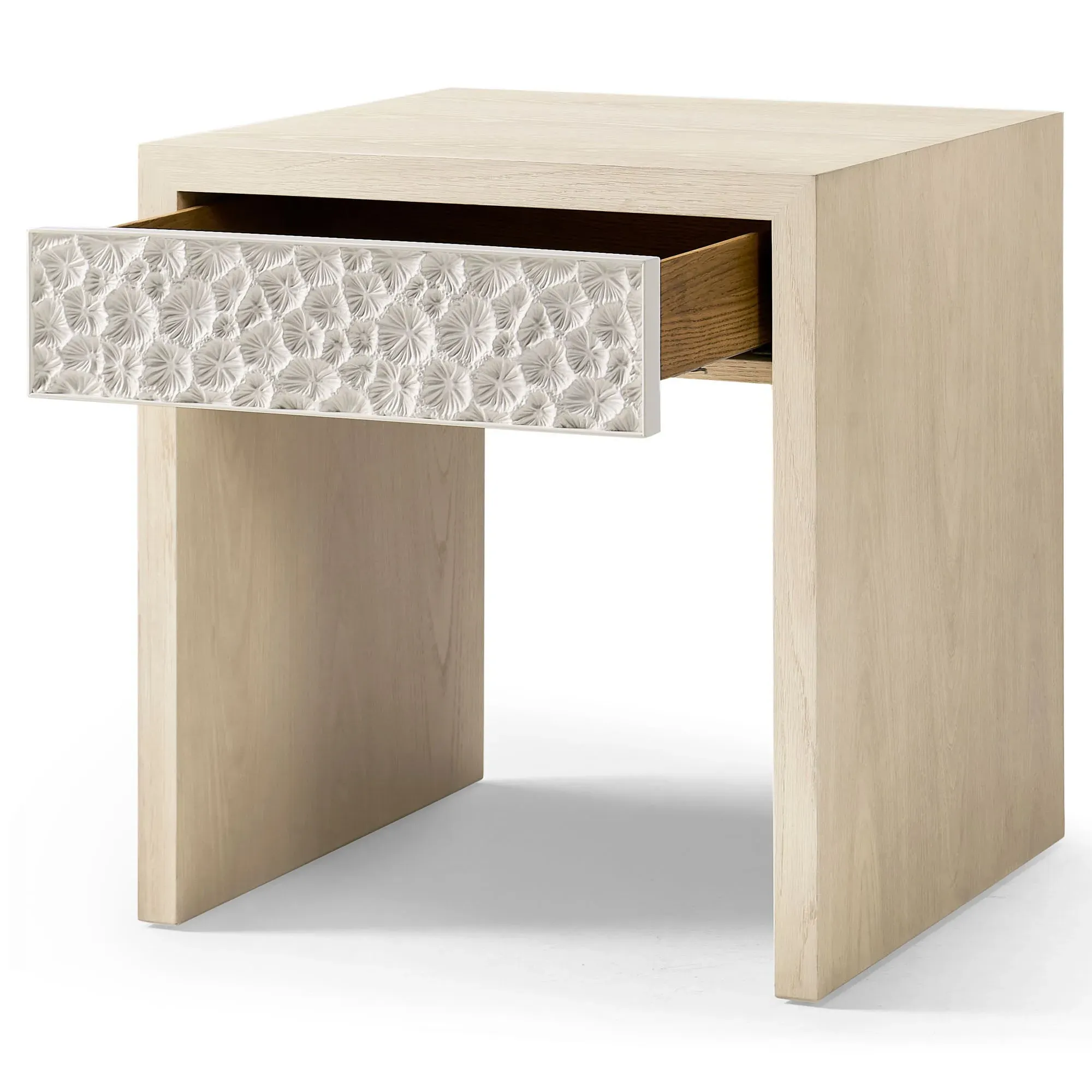 Maris Coral Patterned End Table - White, Oak
