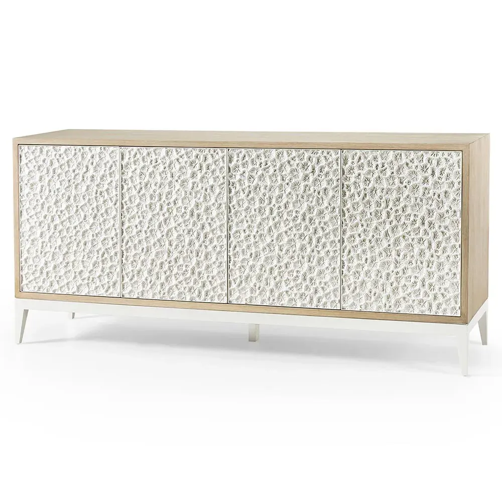 Maris Coral Patterned Sideboard - White, Oak