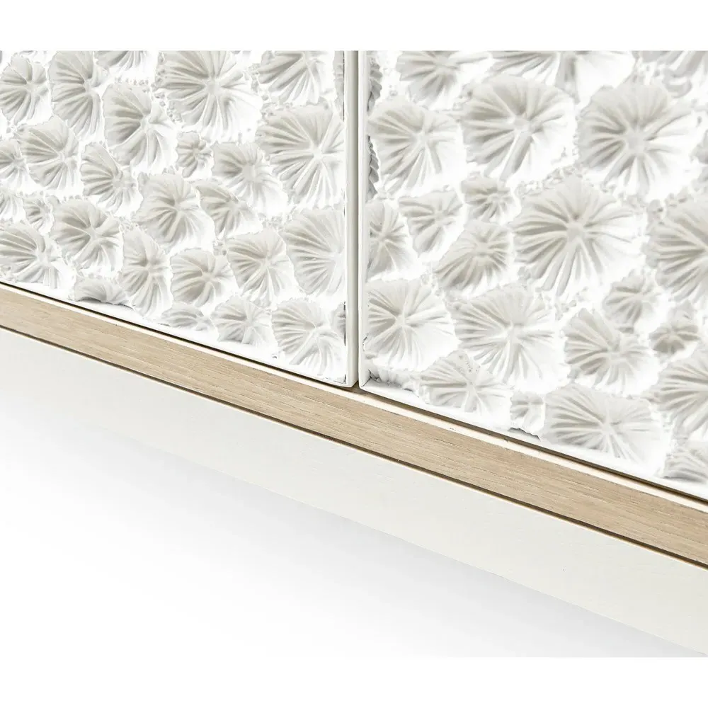 Maris Coral Patterned Sideboard - White, Oak