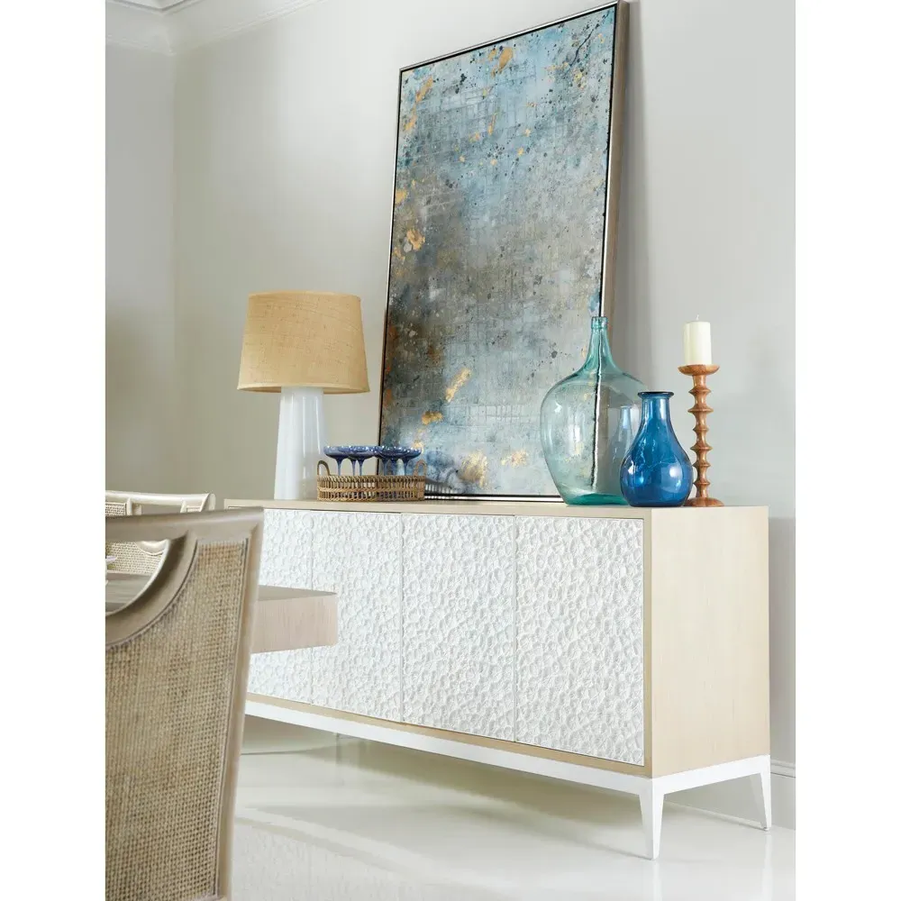 Maris Coral Patterned Sideboard - White, Oak