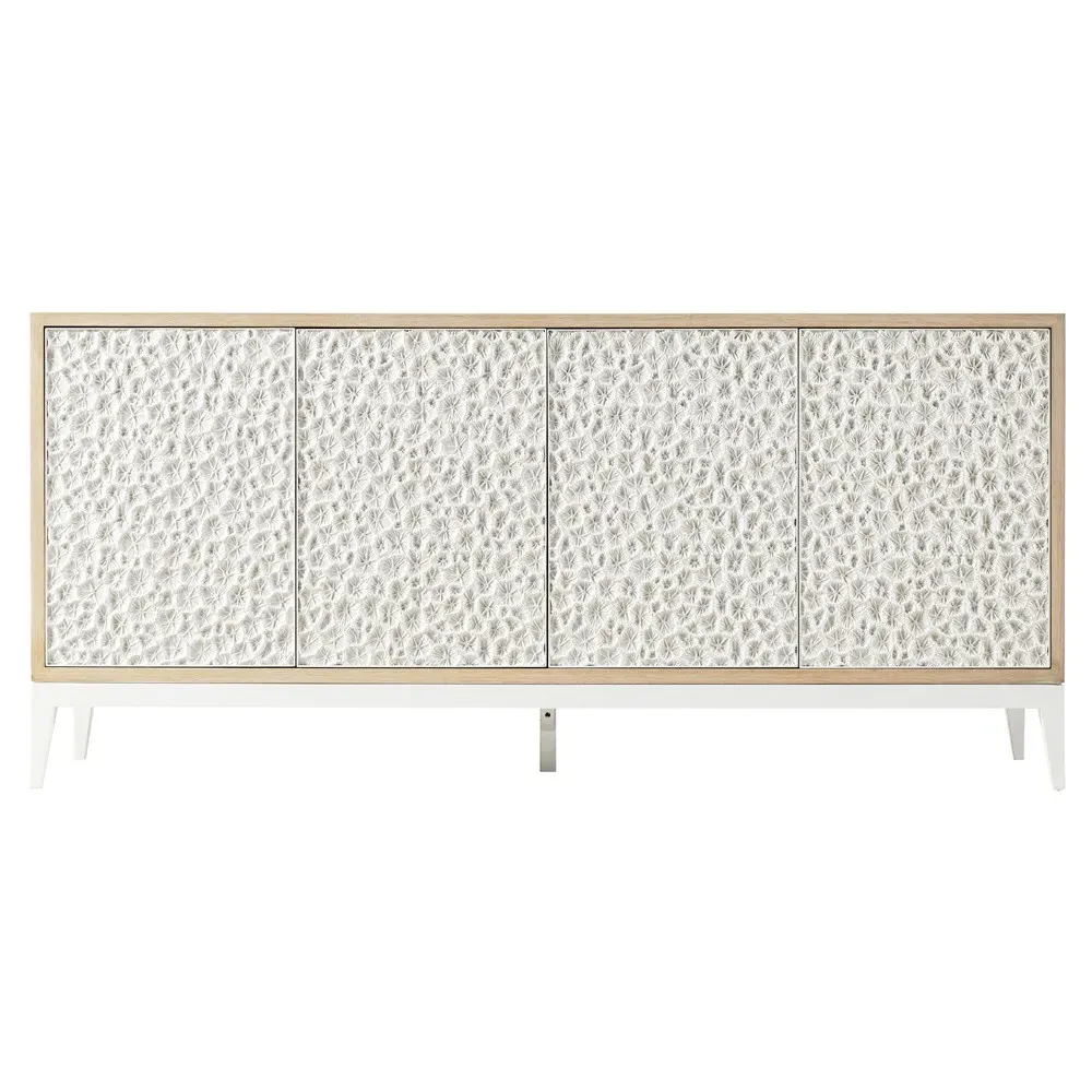 Maris Coral Patterned Sideboard - White, Oak