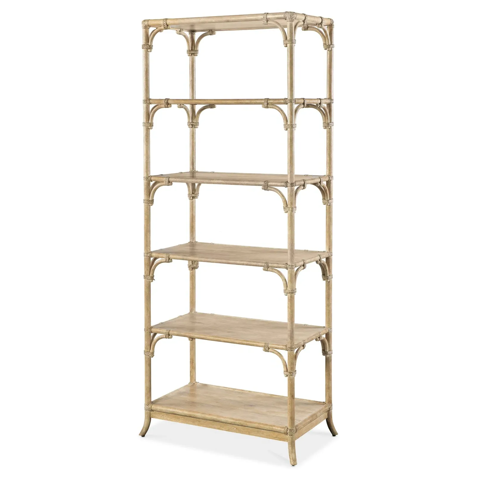 Maris Pole Rattan Bookcase - Brown, Oak