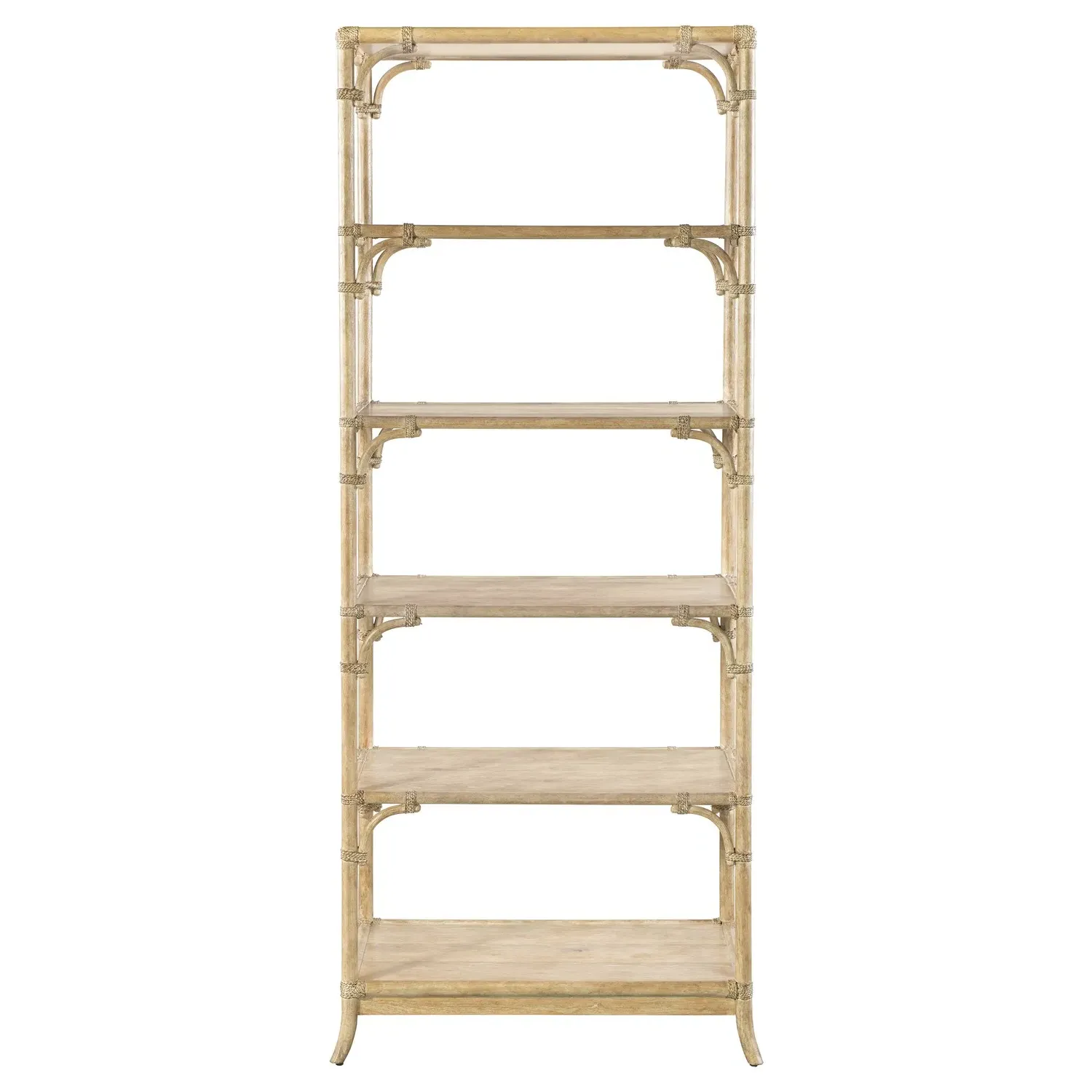 Maris Pole Rattan Bookcase - Brown, Oak