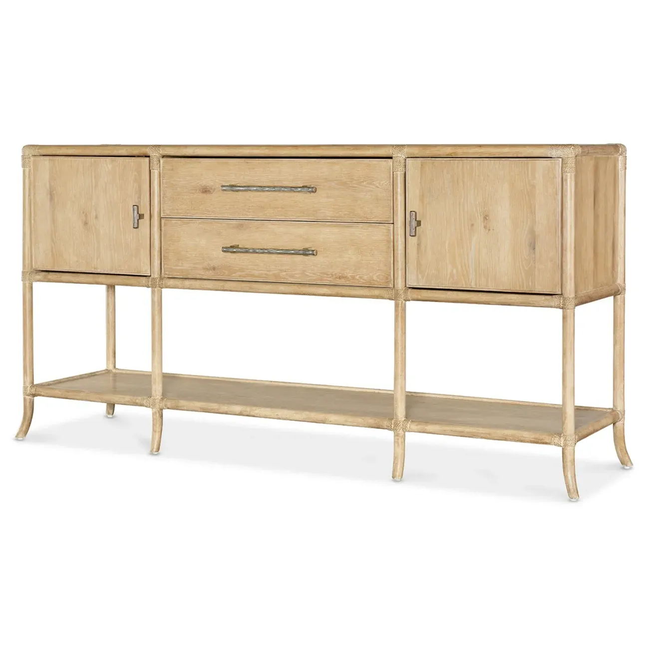 Maris Pole Rattan Sideboard - Brown, Oak