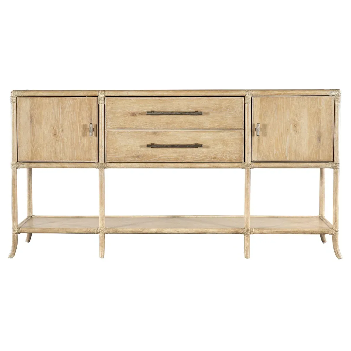 Maris Pole Rattan Sideboard - Brown, Oak