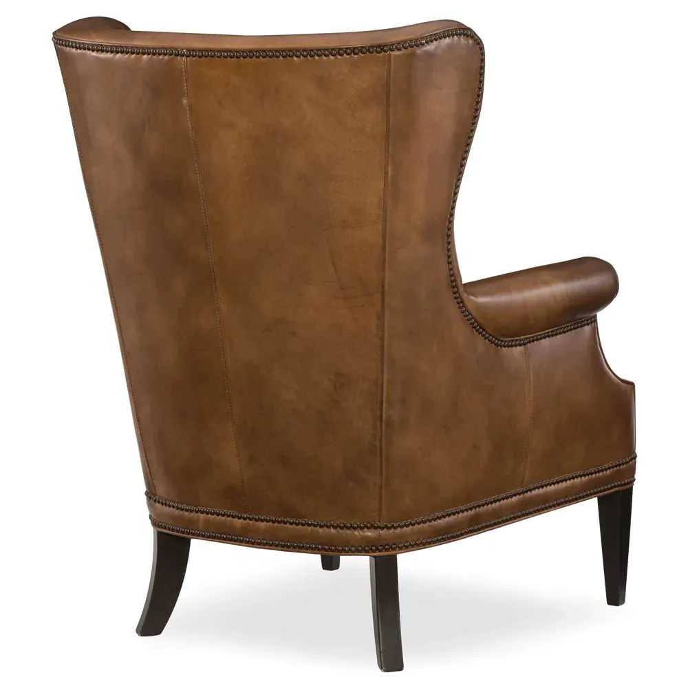 Maris Wing Chair - Brown, Leather