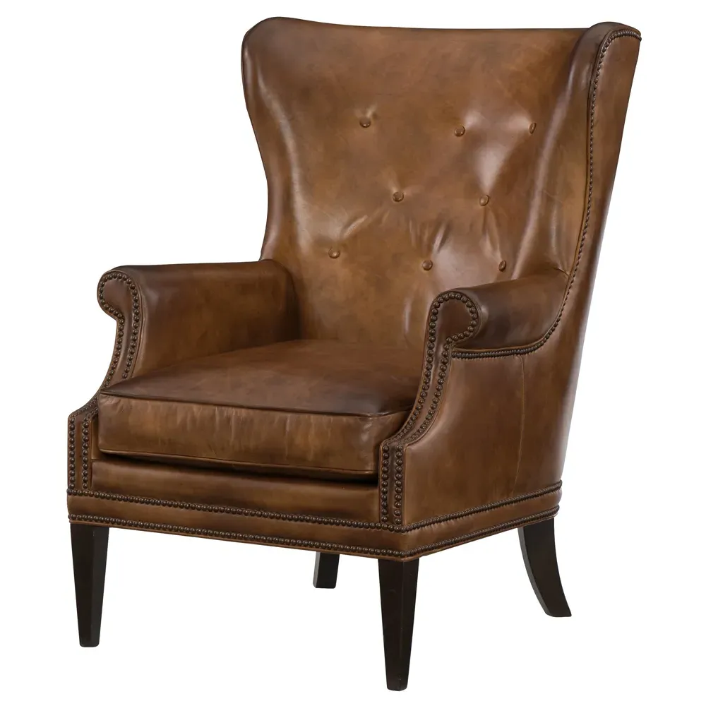 Maris Wing Chair - Brown, Leather image
