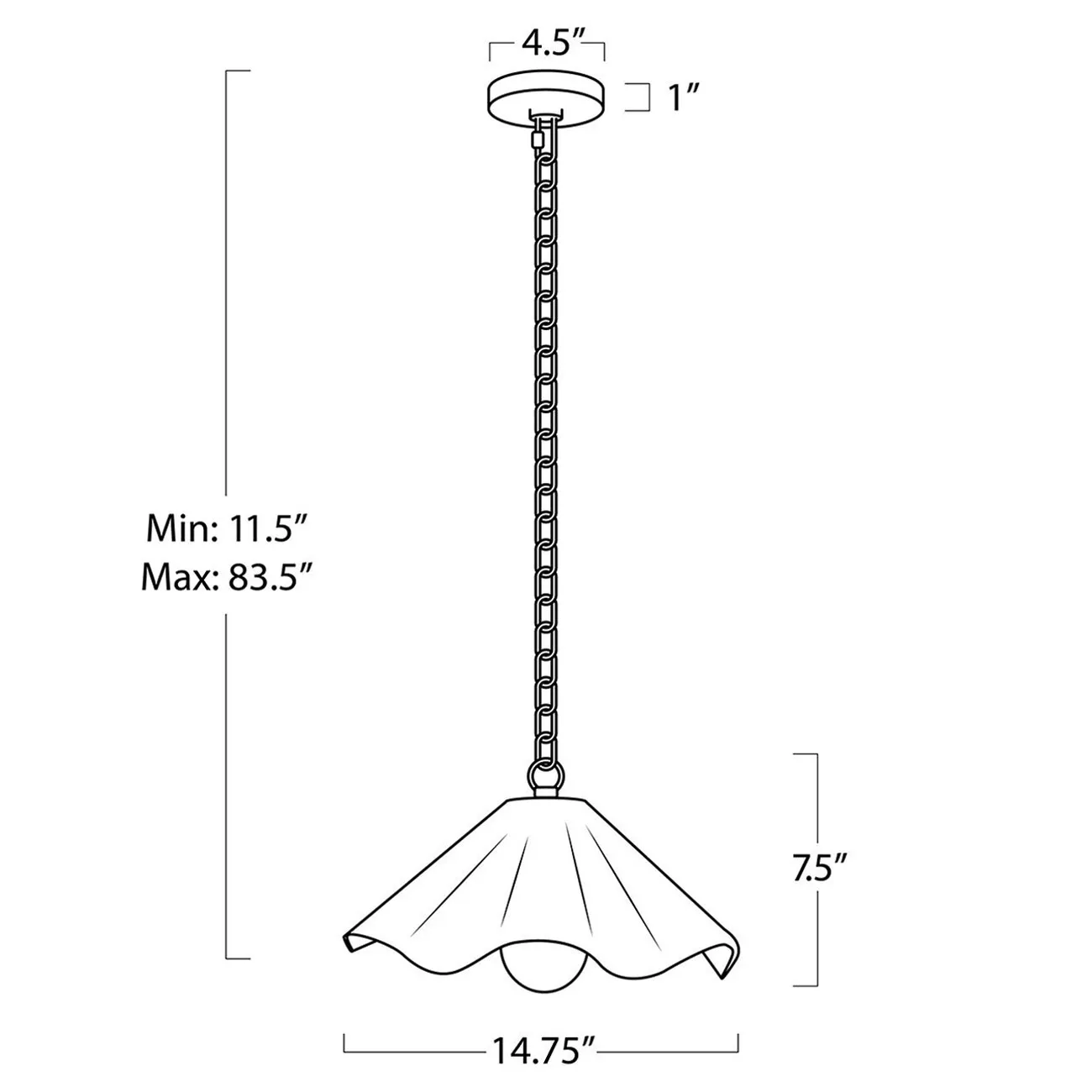 Marisol Small Pendant Light - White, Aluminum