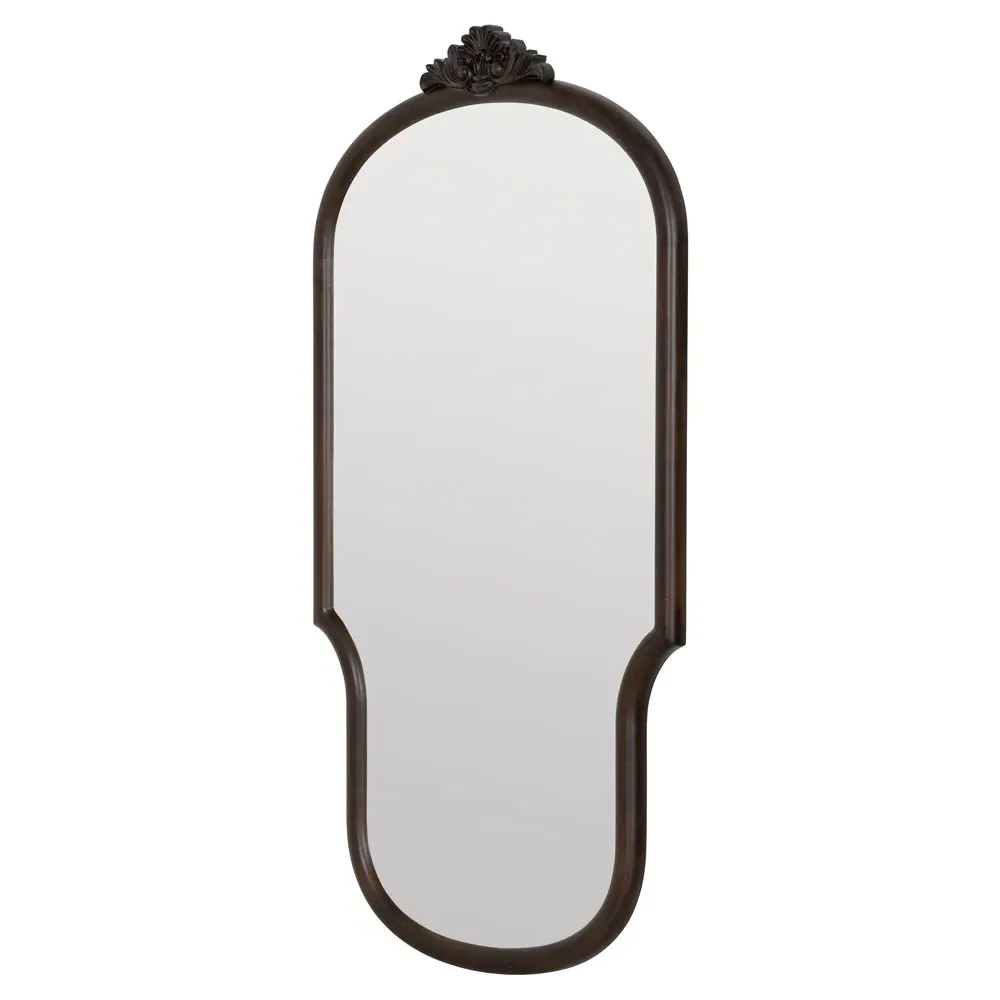 Marisol Wall Mirror - Dark Brown, Wood