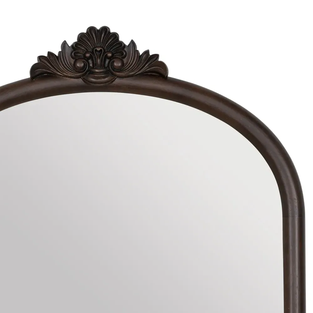 Marisol Wall Mirror - Dark Brown, Wood