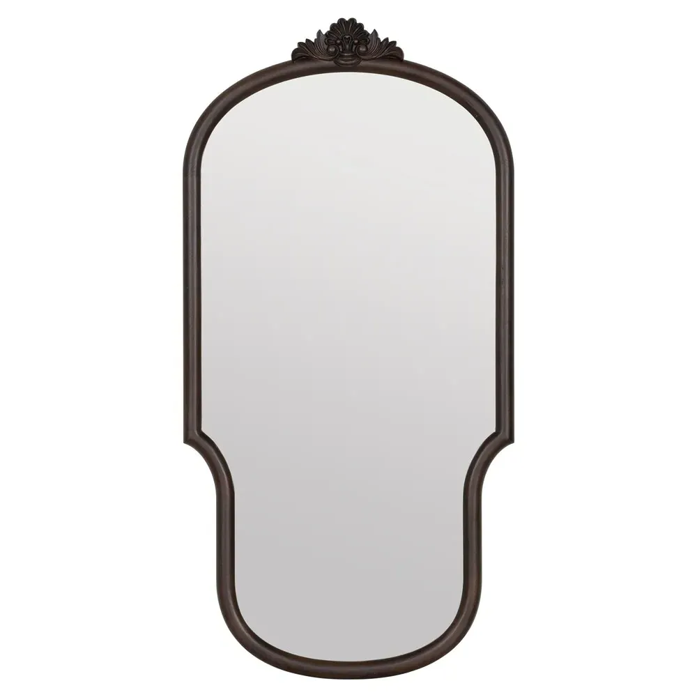 Marisol Wall Mirror - Dark Brown, Wood image