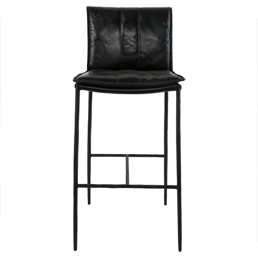 Marissa Bar Stool - Black, Leather image