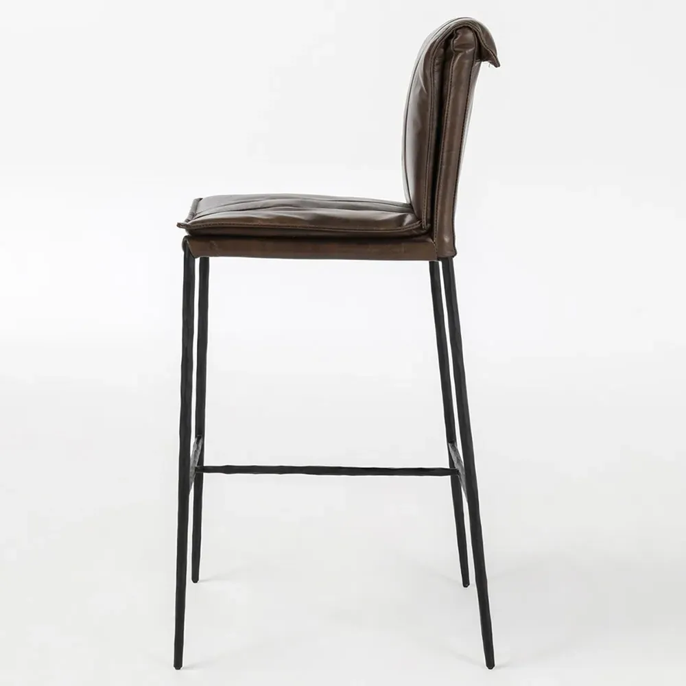Marissa Bar Stool - Brown, Leather