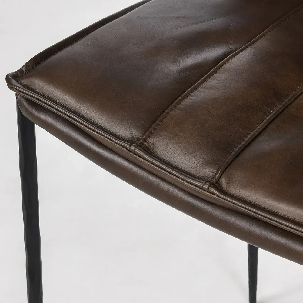 Marissa Bar Stool - Brown, Leather