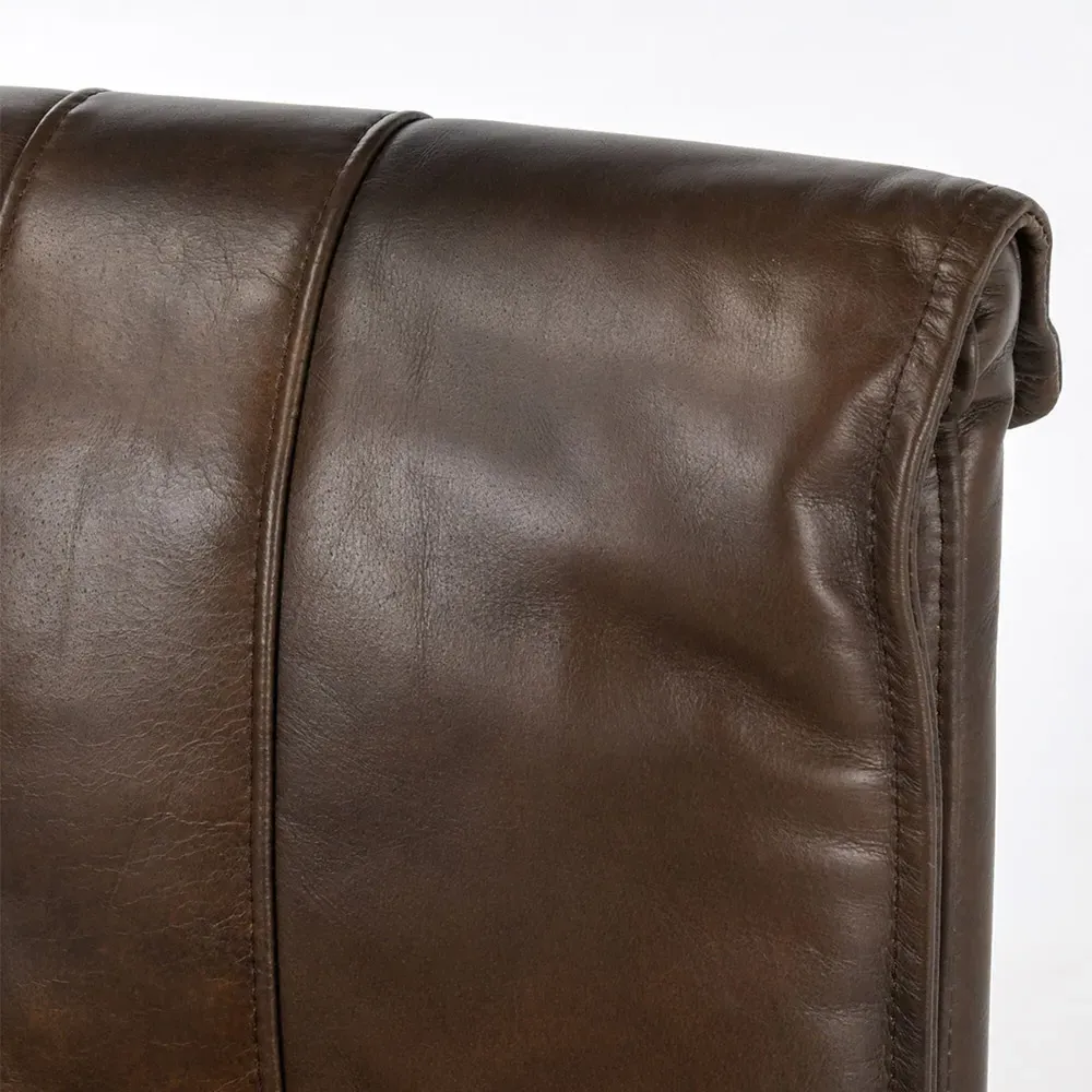 Marissa Bar Stool - Brown, Leather