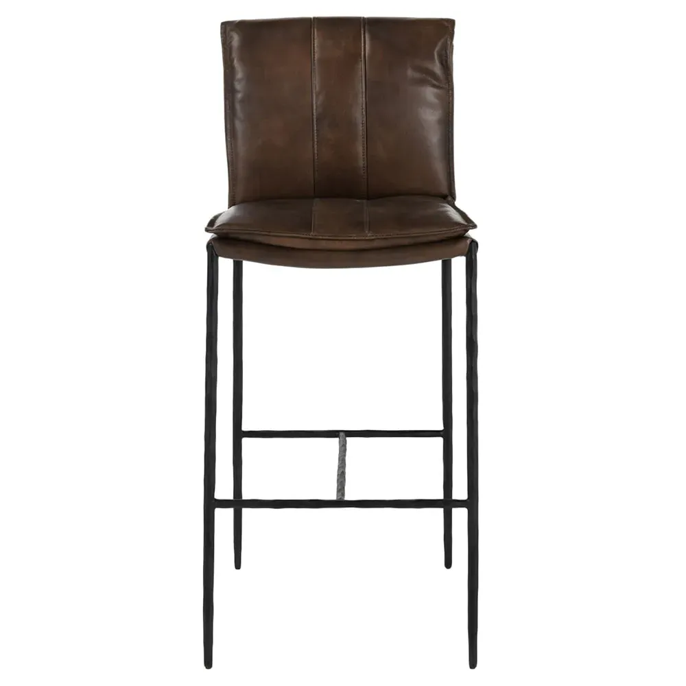 Marissa Bar Stool - Brown, Leather image