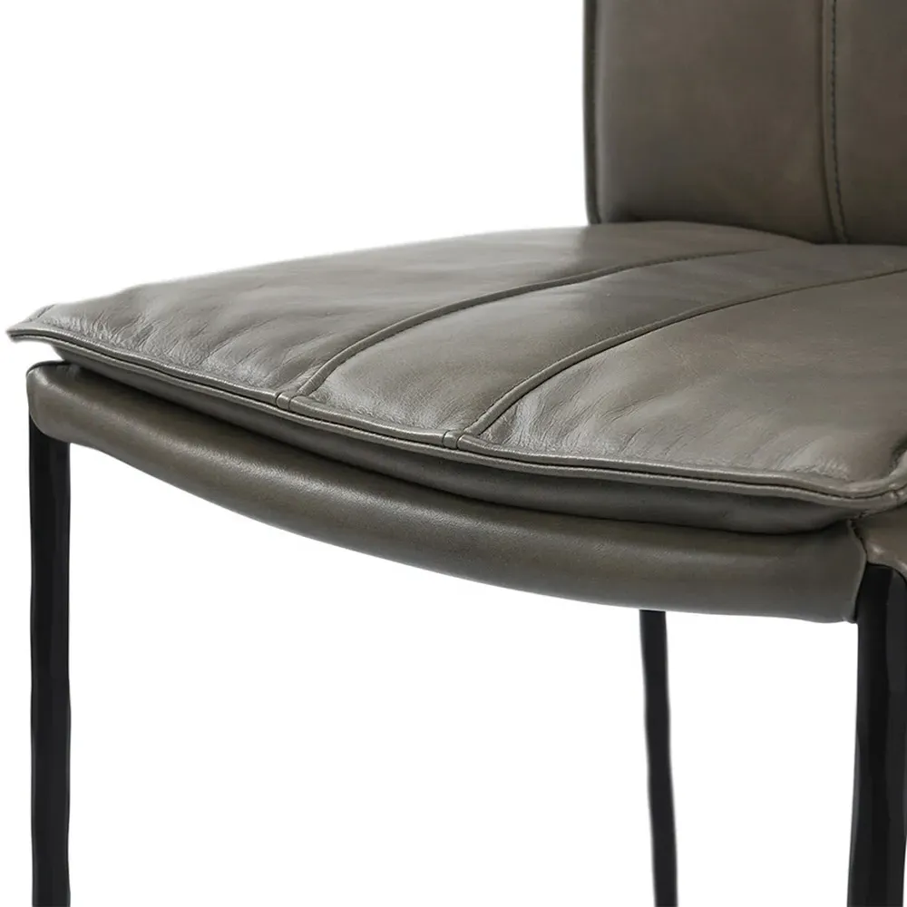 Marissa Bar Stool - Grey, Leather