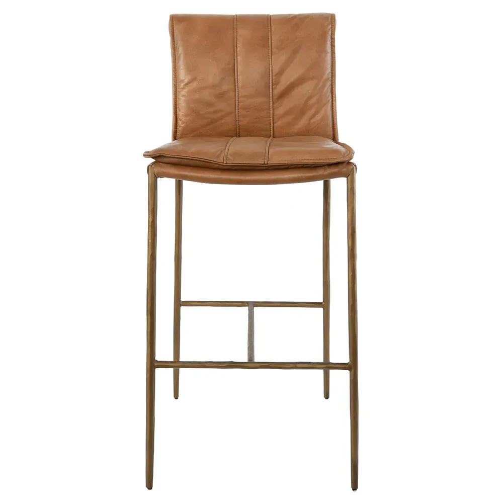 Marissa Bar Stool - Tan, Leather