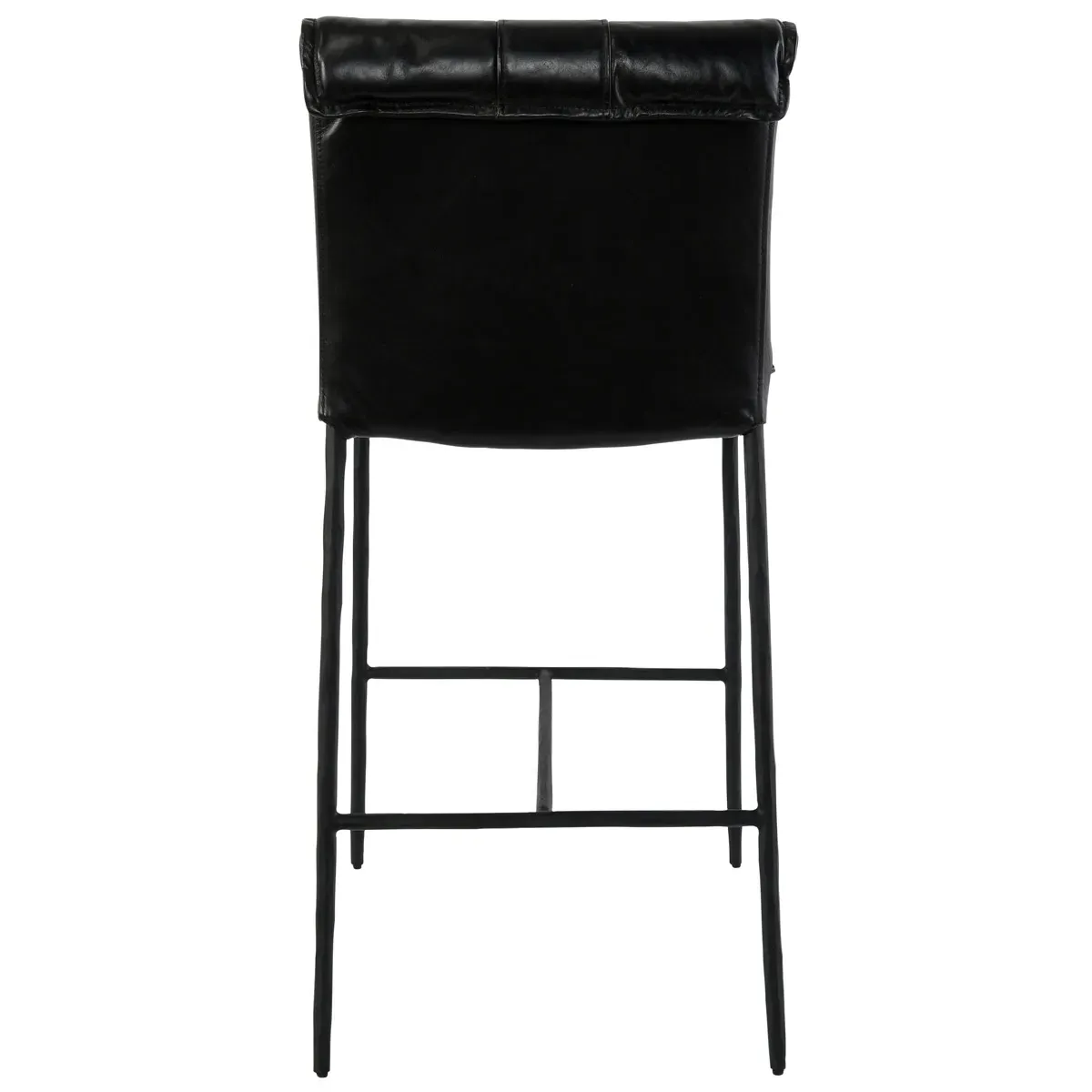 Marissa Counter Stool - Black, Leather