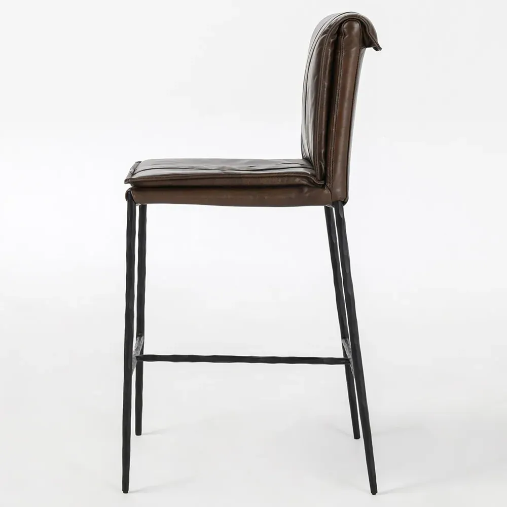 Marissa Counter Stool - Brown, Leather