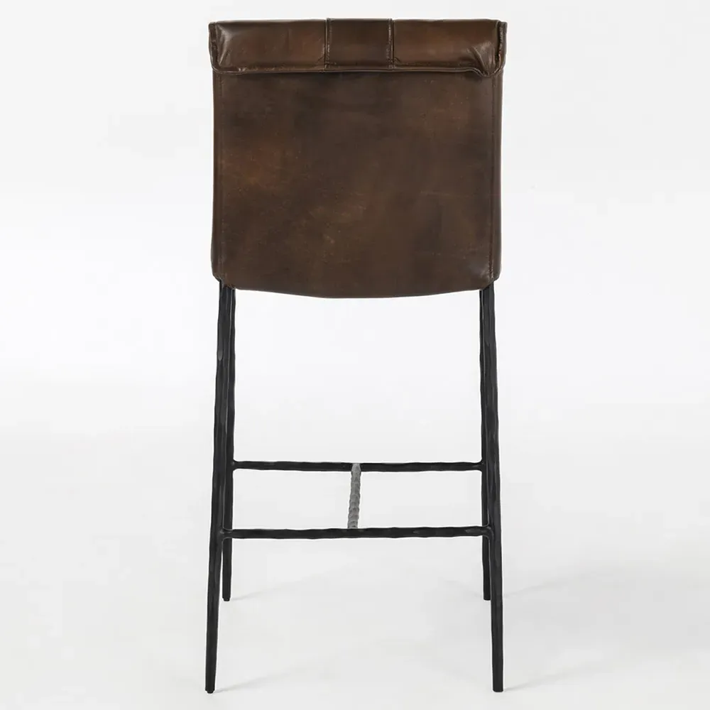 Marissa Counter Stool - Brown, Leather