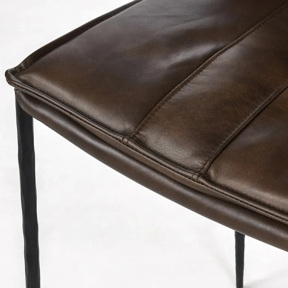 Marissa Counter Stool - Brown, Leather