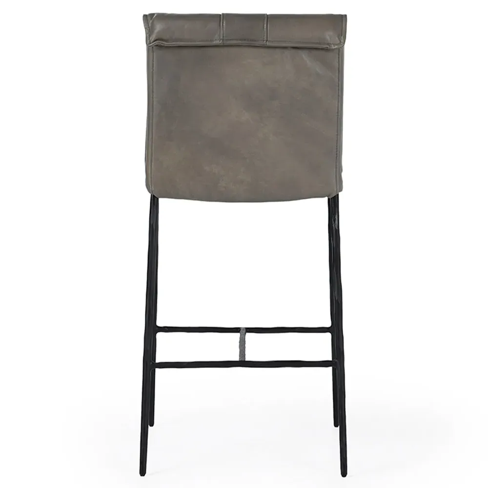 Marissa Counter Stool - Grey, Leather