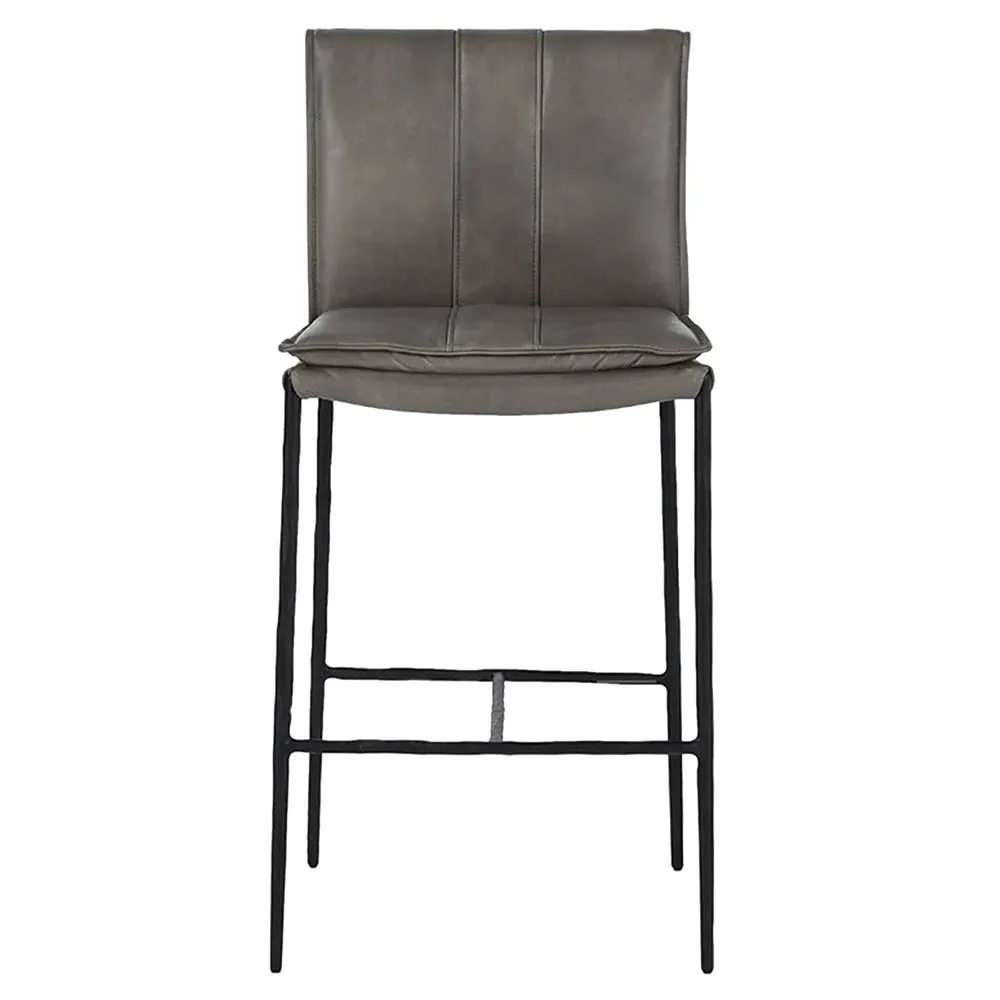 Marissa Counter Stool - Grey, Leather image
