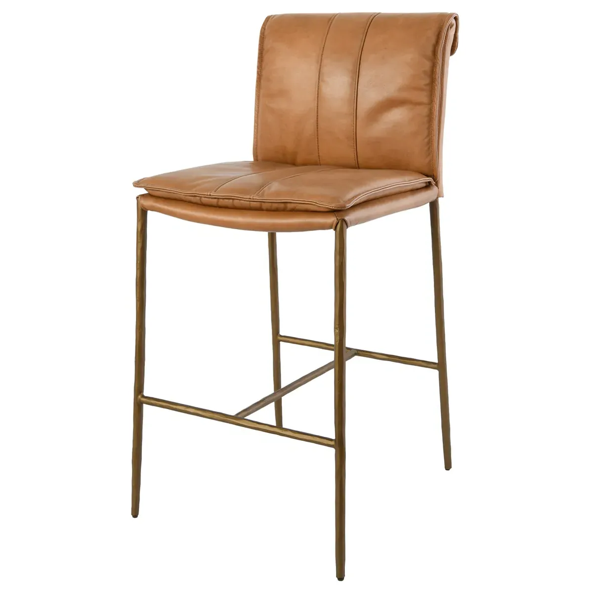 Marissa Counter Stool - Tan, Leather