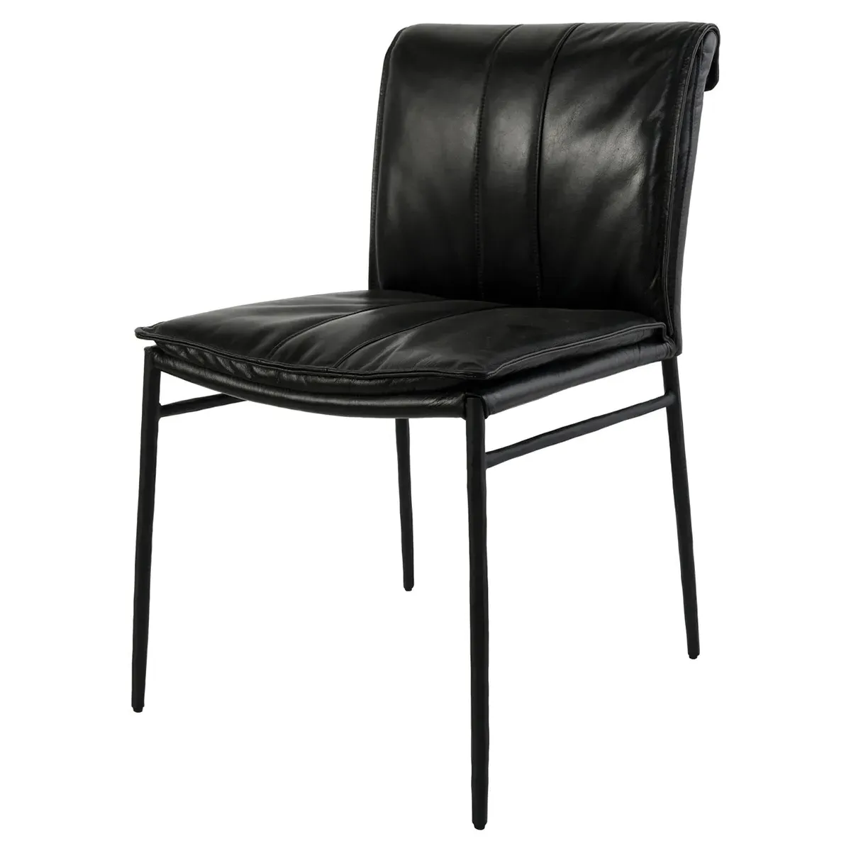 Marissa Dining Chair Set of 2 - Black, Leather