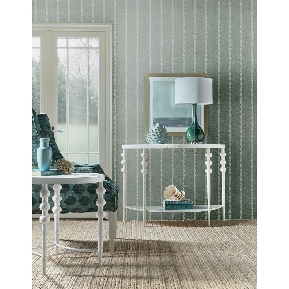 Marivelle Demilune Console Table - White, Metal