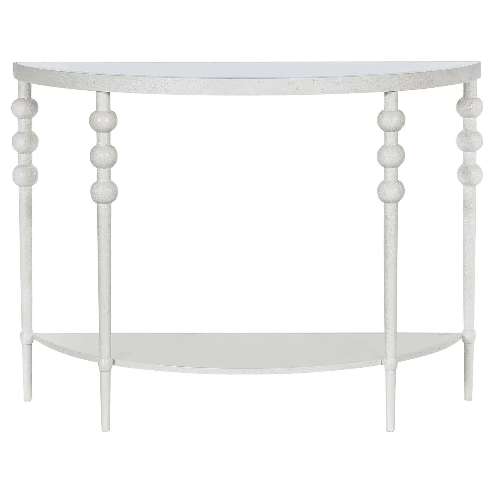 Marivelle Demilune Console Table - White, Metal