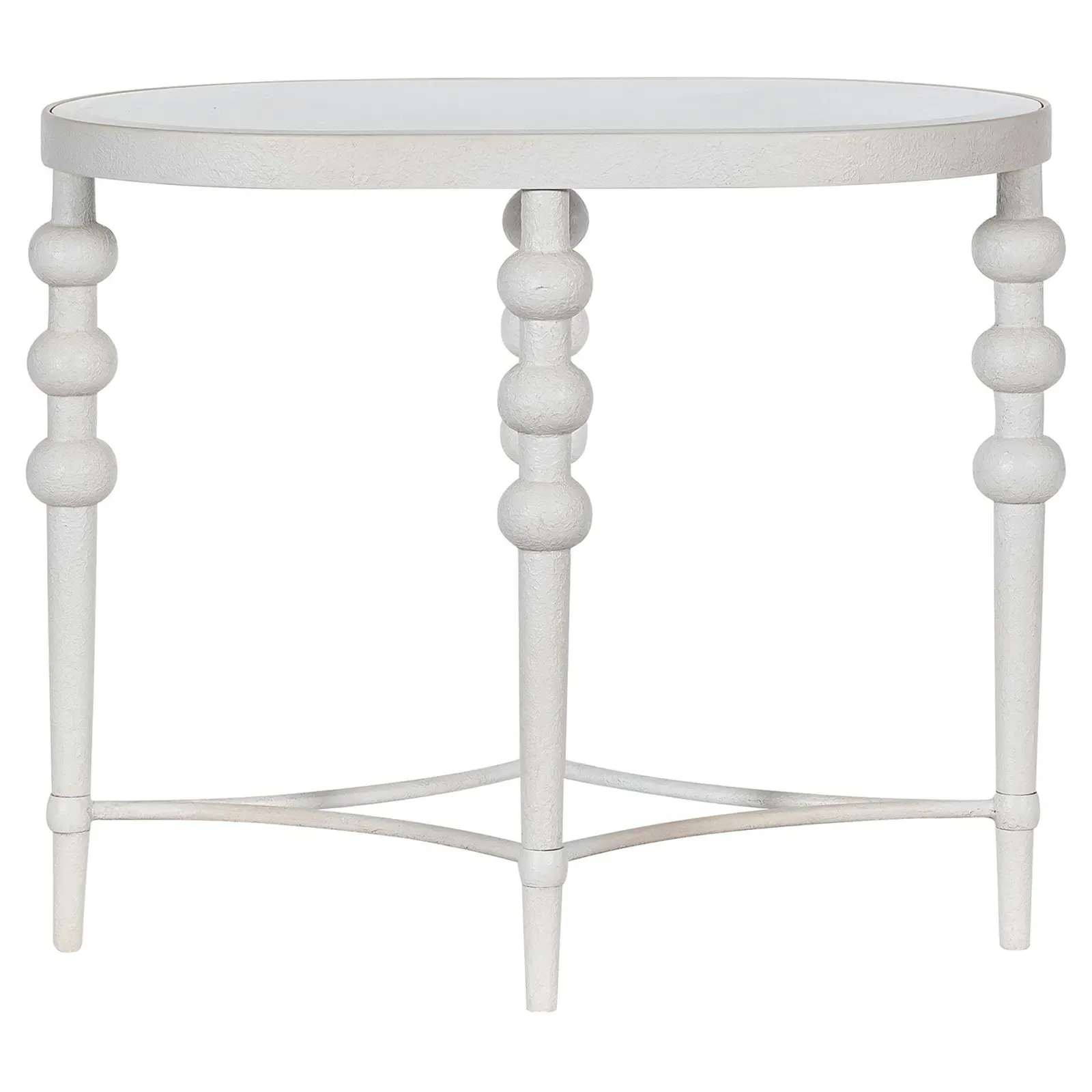 Marivelle Oval Side Table - White, Metal image