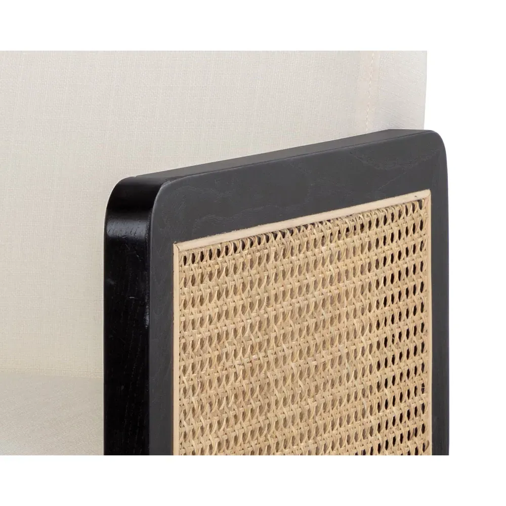 Mariya Adjustable Office Chair - White, Rattan