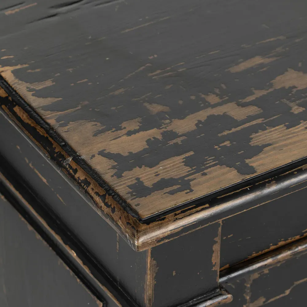 Marjorie 3 Drawer 6 Door Sideboard - Black, Pine Wood