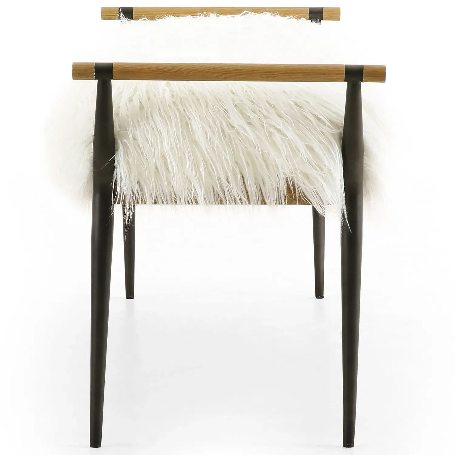 Mark Entryway Bench - Cream, Mongolia Fur