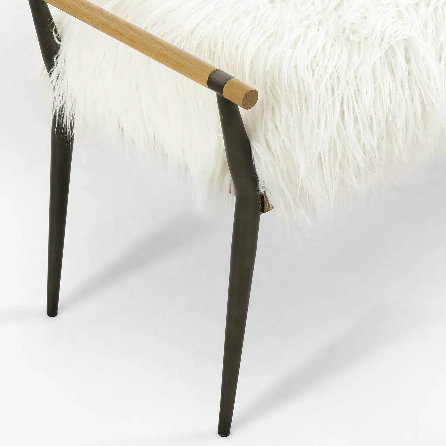 Mark Entryway Bench - Cream, Mongolia Fur
