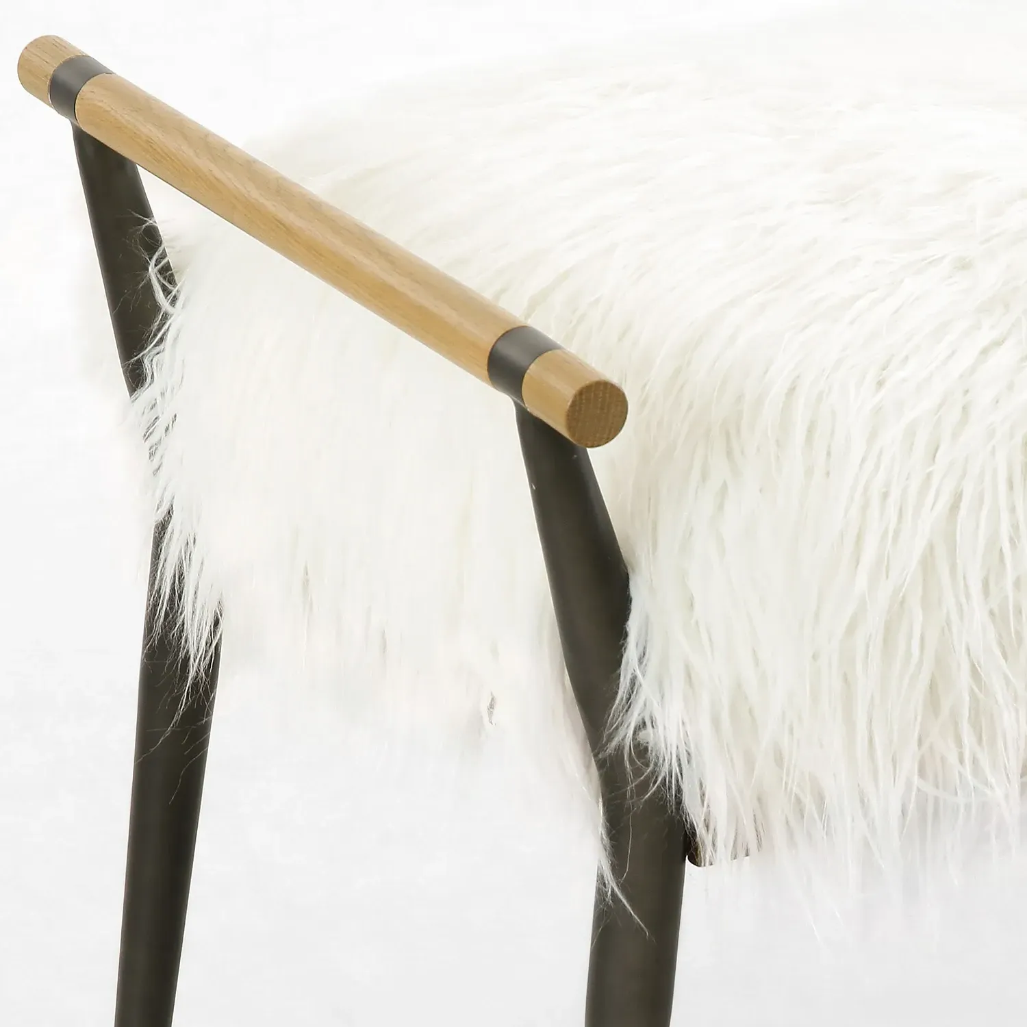 Mark Entryway Bench - Cream, Mongolia Fur