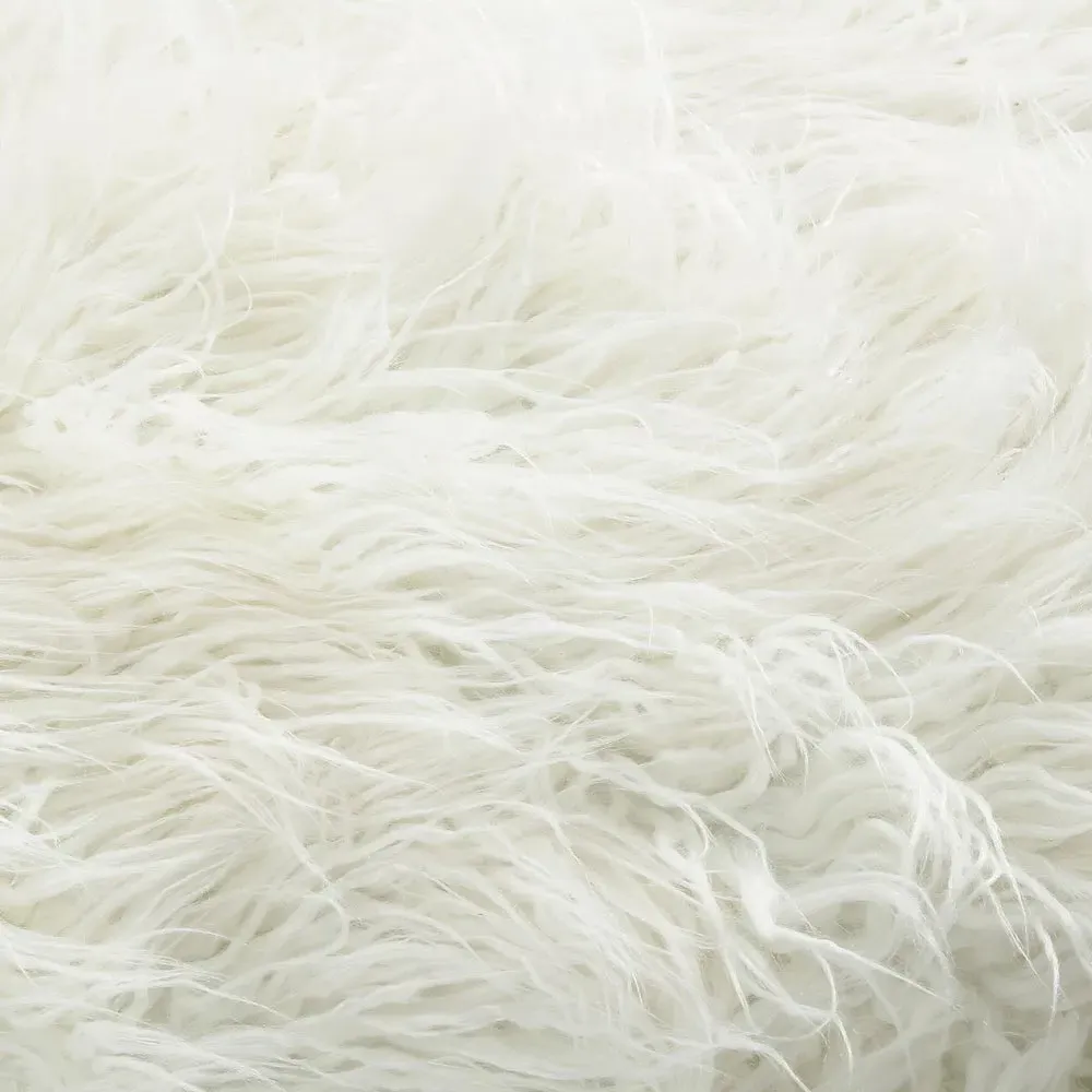 Mark Entryway Bench - Cream, Mongolia Fur