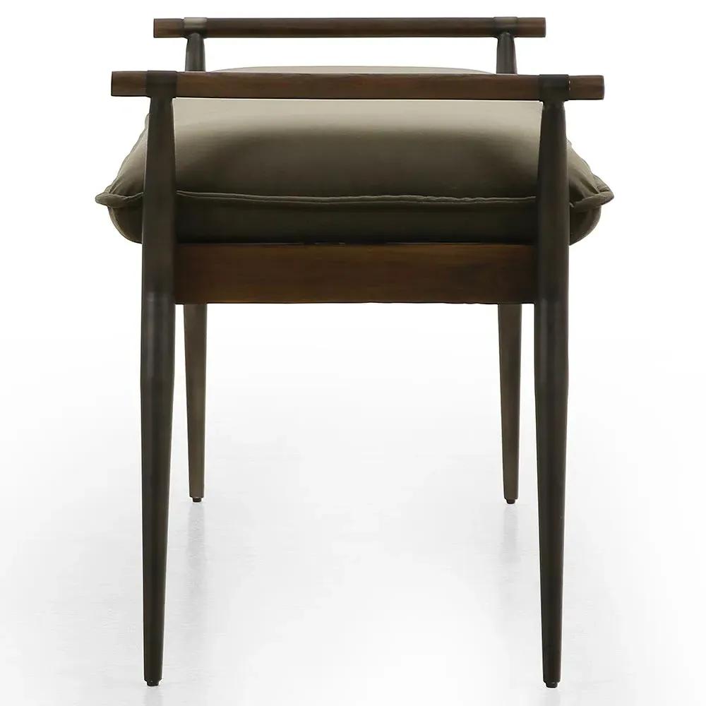 Mark Entryway Bench - Dark Green, Velvet