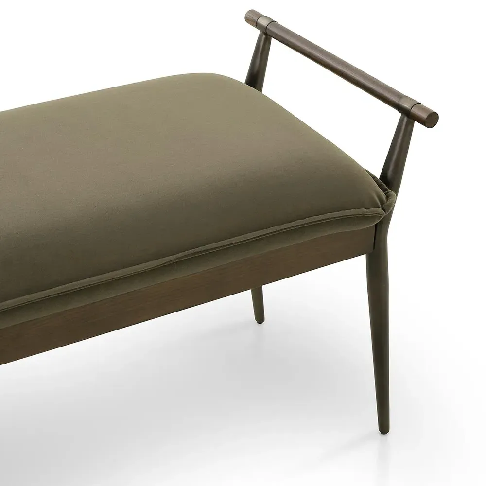 Mark Entryway Bench - Dark Green, Velvet
