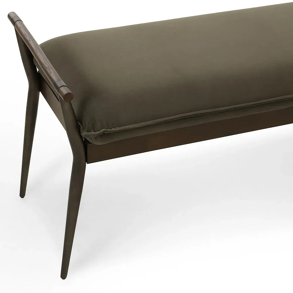 Mark Entryway Bench - Dark Green, Velvet